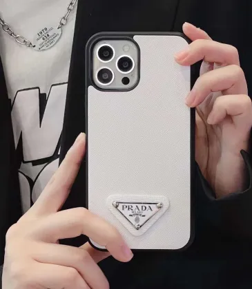 Elegant White Prada Phone Case With Signature Logo For Sophisticated Tech Accessorizing #A24460