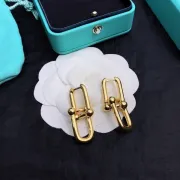 Elegant Tiffany Inspired Gold Tone Link Design Hoop Earrings For Timeless Luxury Looks #999916167