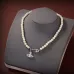 Vivienne Westwood Inspired Pearl Chain Necklace With Crystal Safety Pin Orb Pendant For Timeless Edge #999916155