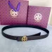 Tory Burch Black Textured Leather Belt With Gold Logo Buckle For Timeless Style Enhancement 2.5CM #99905618