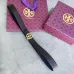 Tory Burch Black Textured Leather Belt With Gold Logo Buckle For Timeless Style Enhancement 2.5CM #99905618