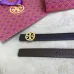 Tory Burch Black Textured Leather Belt With Gold Logo Buckle For Timeless Style Enhancement 2.5CM #99905618