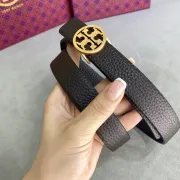 Tory Burch Black Textured Leather Belt With Gold Logo Buckle For Timeless Style Enhancement 2.5CM #99905618
