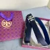 Tory Burch Navy Blue Textured Leather Belt With Silver Logo Buckle For Elegant Outfit Accents 2.5CM #99905621