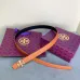 Tory Burch Orange Leather Belt With Gold Logo Buckle For Fashionable Waist Styling 2.5CM #99905622
