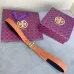 Tory Burch Orange Leather Belt With Gold Logo Buckle For Fashionable Waist Styling 2.5CM #99905622