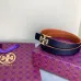 Tory Burch Orange Leather Belt With Gold Logo Buckle For Fashionable Waist Styling 2.5CM #99905622