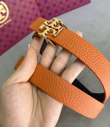 Tory Burch Orange Leather Belt With Gold Logo Buckle For Fashionable Waist Styling 2.5CM #99905622