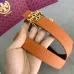 Tory Burch Orange Leather Belt With Gold Logo Buckle For Fashionable Waist Styling 2.5CM #99905622