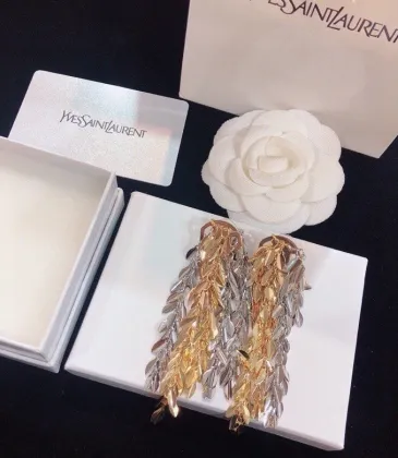 Yves Saint Laurent Inspired Gold Silver Leaf Tassel Earrings For Glamorous Fashion Looks#999916165
