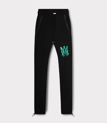 AMIRI Black Sweatpants With Unique Teal Logo For Edgy Streetwear Aesthetic #999928474