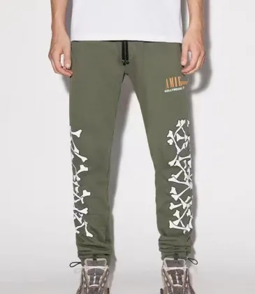 AMIRI Olive Green Sweatpants With White Bone Pattern For Edgy Streetwear Looks #999926864
