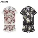 AMIRI Black Floral Monogram Shirt And Shorts Set For Stylish Summer Ensembles #999928235