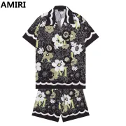 AMIRI Black Floral Monogram Shirt And Shorts Set For Stylish Summer Ensembles #999928235