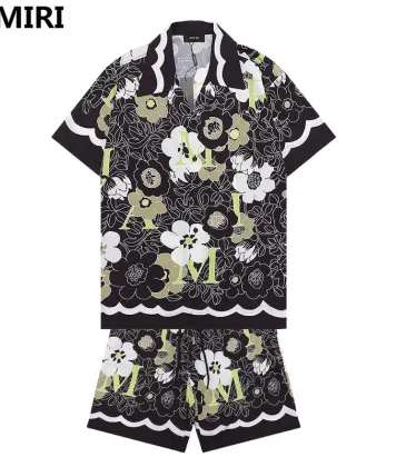 AMIRI Black Floral Monogram Shirt And Shorts Set For Stylish Summer Ensembles #999928235