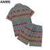AMIRI Colorful Striped Monogram Shirt And Shorts Set For Vibrant Summer Fashion #999928237