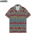 AMIRI Colorful Striped Monogram Shirt And Shorts Set For Vibrant Summer Fashion #999928237