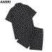 AMIRI Black Monogram Print Shirt And Shorts Set For Elevated Casual Summer Looks #999928238