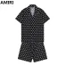 AMIRI Black Monogram Print Shirt And Shorts Set For Elevated Casual Summer Looks #999928238