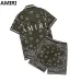 AMIRI Olive Bandana Print Shirt And Shorts Set For Stylish Summer Outfits #999928240