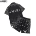 AMIRI Black Bandana Print Shirt And Shorts Set For Edgy Summer Street Style #999928241