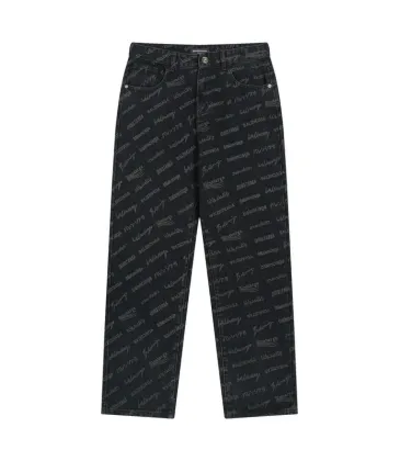 Balenciaga All-Over Logo Printed Denim Jeans for a Bold Fashion Statement #A35838