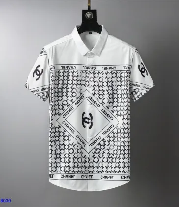 Chanel Inspired White Short Sleeve Shirt With Signature Black Logo Print For Luxury Style #99905209