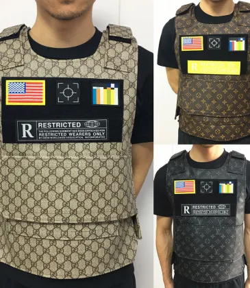 Gucci Patterned Tactical Vest with Patches for Streetwear Fashion Enthusiasts #9874123