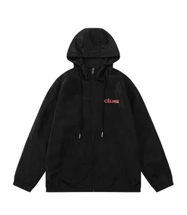 Stylish Black CELINE Hooded Jacket With Signature Logo For Urban Fashion Looks #A27167