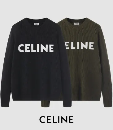 Celine Black And Olive Green Logo Knit Sweaters For Timeless Fashion Looks #999909765