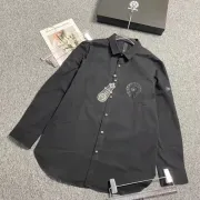 Chrome Hearts Inspired Black Shirt With Signature Emblems And Unique Pendant Design #999919236