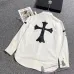 Chrome Hearts Shirts Elegant White Shirt With Distinctive Black Embroideries And Pendant Accent #999919237