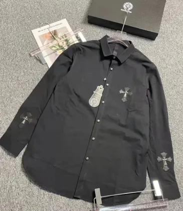 High Quality Chrome Hearts Style Black Shirt With Cross Embellishments And Unique Details #999919238