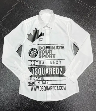 Dsquared2 White Dress Shirt With Bold Graphic Print For Edgy Fashion - Forward Styling #A23526