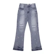 Gallery Dept Distressed Flared Jeans Vintage Inspired Denim with Paint Splatter #A45148