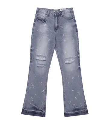 Gallery Dept Distressed Flared Jeans Vintage Inspired Denim with Paint Splatter #A45148