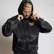 Vintage Washed Gallery Dept Hoodie With Embroidered Logo For Streetwear Fashion Lovers #A31088
