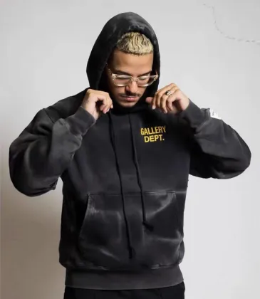 Vintage Washed Gallery Dept Hoodie With Embroidered Logo For Streetwear Fashion Lovers #A31088