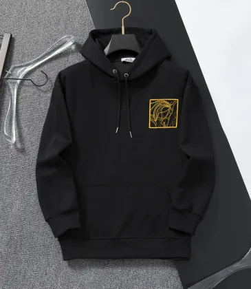 Stylish Black Hermès Hoodie With Gold Embroidered Artistic Emblem For Luxury Casual #A30241