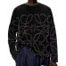 Loewe - Inspired Black Knit Cardigan With Silver Embroidered Pattern For Fashion - Forward Looks #999925432