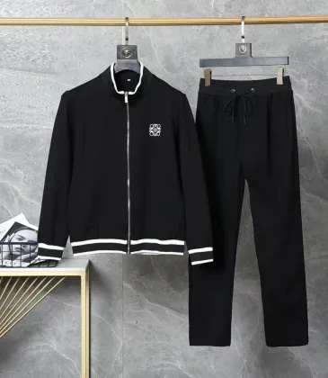 Elegant Black Loewe Tracksuit With White Trims And Signature Logo For Sophisticated Casual Wear #A29127