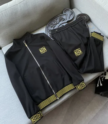 Loewe Black Tracksuit Set With Signature Yellow Anagram Emblem For Luxury Sporty Style #999902220