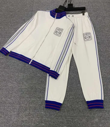 Elegant Loewe White Tracksuit With Blue Red Trims And Logo For Sophisticated Casual #A28955