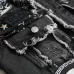 Men's Distressed Denim Vest With Biker Patches And Skull Emblem For Edgy Style #999923258