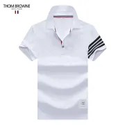 Thom Browne White Polo Shirt With Signature Striped Details For Timeless Sophistication #9873641