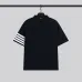 THOM BROWNE Black Polo Shirt With Signature White Stripes For Elevated Casual Style #999932959