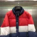 Thom Browne Inspired Color Block Puffer Jacket With High Neck And Button Closure For Winter #999918377