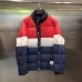 Thom Browne Inspired Color Block Puffer Jacket With High Neck And Button Closure For Winter #999918377