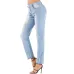 Foreign trade women's high elastic slim hole jeans Amazon Women's medium waist large denim black pants #99115717