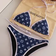 Louis Vuitton Inspired Blue Bikini Set with Classic Monogram Patterns #99116375